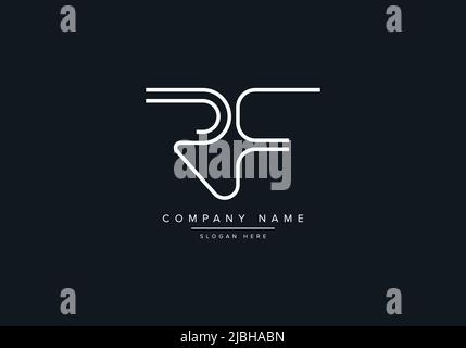 Initial SF alphabet line art logo design of vector Stock Vector