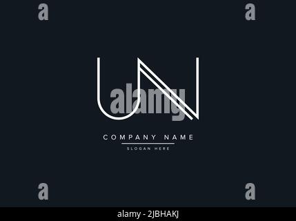 UN abstract letters logo monogram Stock Vector