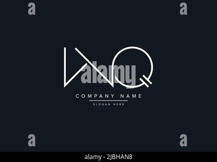 WQ abstract letters logo monogram Stock Vector