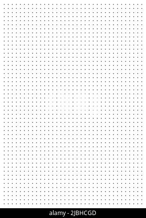 Blank gridded notebook Sheet of gray dots on a white background Perfect for planner, notebook, school, print A5 sheet Black white seamless pattern wit Stock Vector