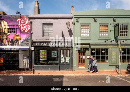 Brighton UK, 30th April 2020: Empty streets during the lockdown in Brighton's quirky North Laine area, normally bustling with visitors. Stock Photo
