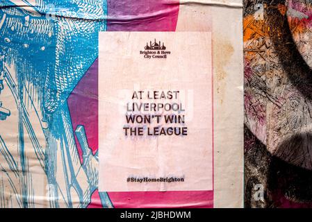 Brighton UK, 30th April 2020: Liverpool won't win the league Stock Photo