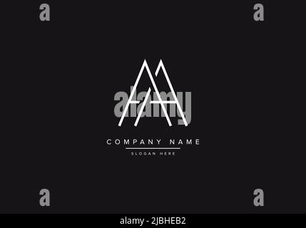 Alphabet letter AA logo design icon art line Stock Vector