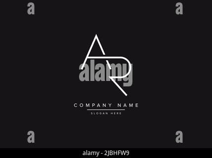 Initial AR alphabet line art logo design of vector Stock Vector