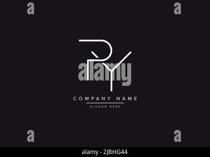 Initial PY alphabet line art logo design of vector Stock Vector