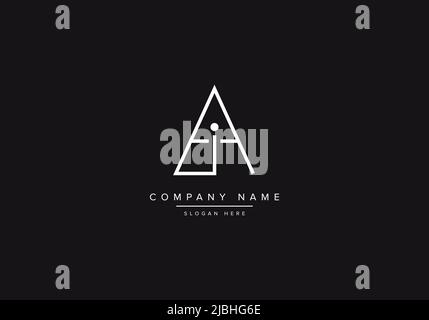 Initial AI alphabet line art logo design of vector Stock Vector