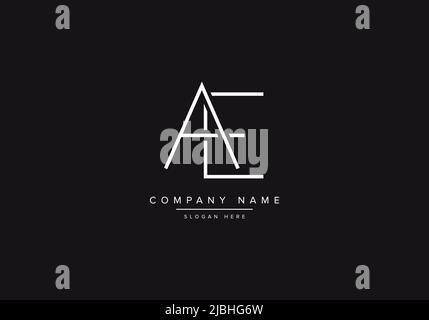 Initial AE alphabet line art logo design of vector Stock Vector