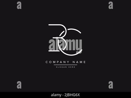 Initial BC alphabet line art logo design of vector Stock Vector