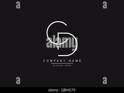 Initial CD alphabet line art logo design of vector Stock Vector