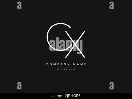 Initial CX alphabet line art logo design of vector Stock Vector