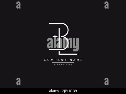 Initial BL alphabet line art logo design of vector Stock Vector