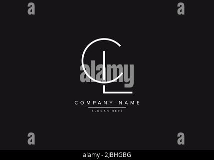 Initial CL alphabet line art logo design of vector Stock Vector