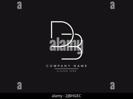 Initial DB alphabet line art logo design of vector Stock Vector