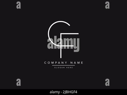 Initial CF alphabet line art logo design of vector Stock Vector
