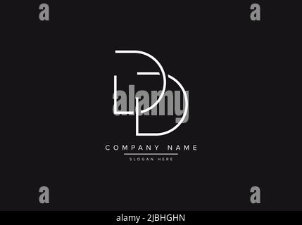 Initial DD alphabet line art logo design of vector Stock Vector