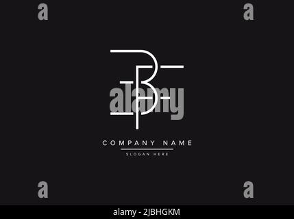 Initial BF alphabet line art logo design of vector Stock Vector