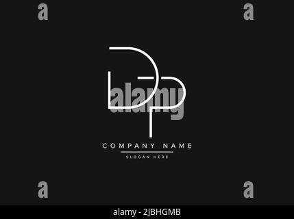 Initial DP alphabet line art logo design of vector Stock Vector
