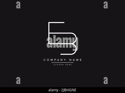 Initial EB alphabet line art logo design of vector Stock Vector