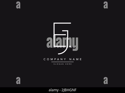 Initial EJ alphabet line art logo design of vector Stock Vector