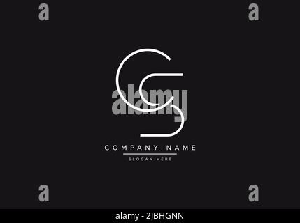 Initial CS alphabet line art logo design of vector Stock Vector