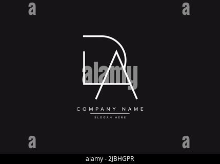 Initial DA alphabet line art logo design of vector Stock Vector