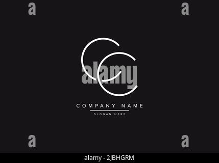 Initial CC alphabet line art logo design of vector Stock Vector