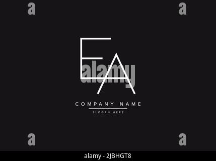Initial EA alphabet line art logo design of vector Stock Vector