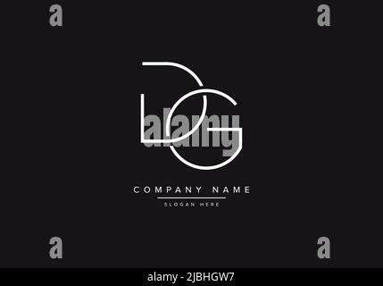 Initial DG alphabet line art logo design of vector Stock Vector