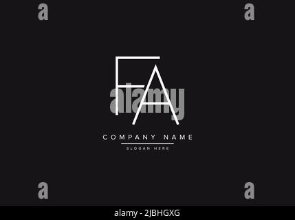 Initial FA alphabet line art logo design of vector Stock Vector