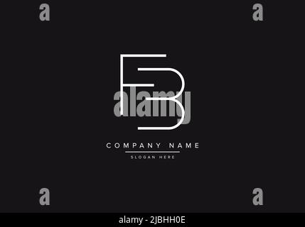 Initial FB alphabet line art logo design of vector Stock Vector