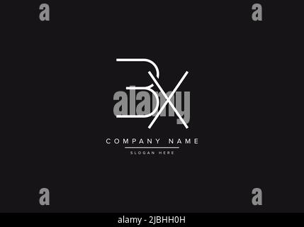 Initial BX alphabet line art logo design of vector Stock Vector