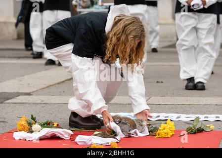 London, UK. 5 June 2022. 12th year of The National Animal Rights Day (NARD). The event was held at Marble Arch to commemorate the billions of animals Stock Photo