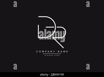 Initial DR alphabet line art logo design of vector Stock Vector