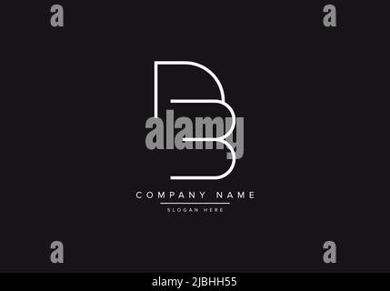 Initial DB alphabet line art logo design of vector Stock Vector