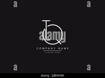 Initial IQ alphabet line art logo design of vector Stock Vector