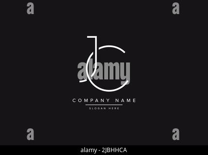 Initial JC alphabet line art logo design of vector Stock Vector