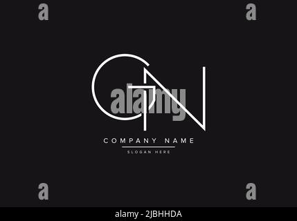 Initial GN alphabet line art logo design of vector Stock Vector