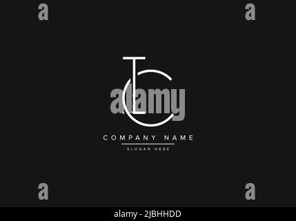 Initial IC alphabet line art logo design of vector Stock Vector