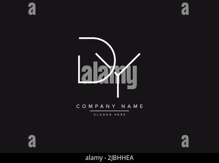 Initial DY alphabet line art logo design of vector Stock Vector