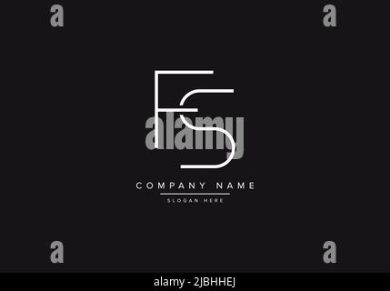 Initial FS alphabet line art logo design of vector Stock Vector