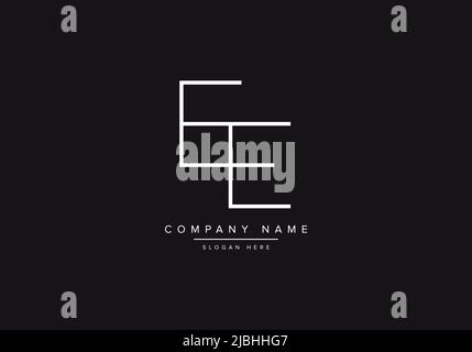 Initial EE alphabet line art logo design of vector Stock Vector
