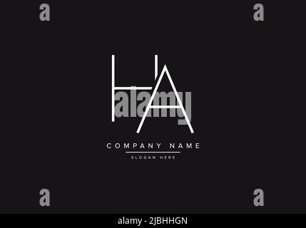 Initial HA alphabet line art logo design of vector Stock Vector