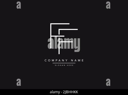 Initial FF alphabet line art logo design of vector Stock Vector