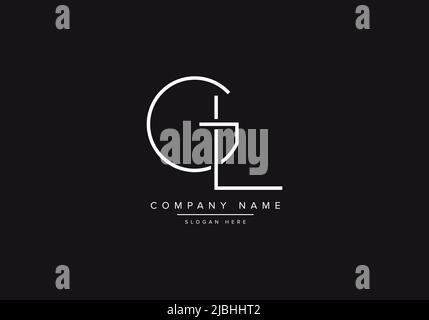 Initial GL alphabet line art logo design of vector Stock Vector