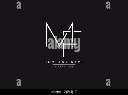 Abstract alphabet letter Logo icon MF Stock Vector
