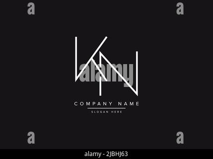 Abstract alphabet letter Logo icon KN Stock Vector
