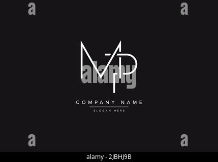 Initials alphabet letters MP monogram logo Stock Vector