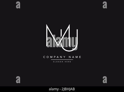 Initials alphabet letters MU monogram logo Stock Vector