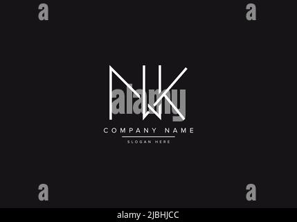 Initials alphabet letters NK monogram logo Stock Vector