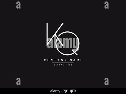 Initials alphabet letters KQ monogram logo Stock Vector